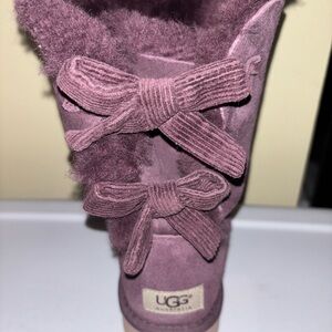 UGG Mauve Suede Boots with Bows